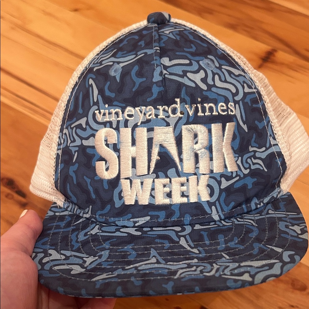 Vineyard Vines Blue Camo Shark Week Trucker Hat